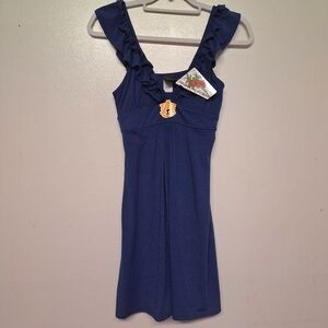 NEW! Auburn Navy Blue Ruffle Knit Dress - Large